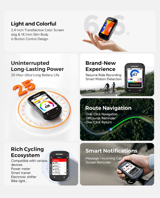 iGPSport BSC200S Ultra-slim Color Screen Bike Computer