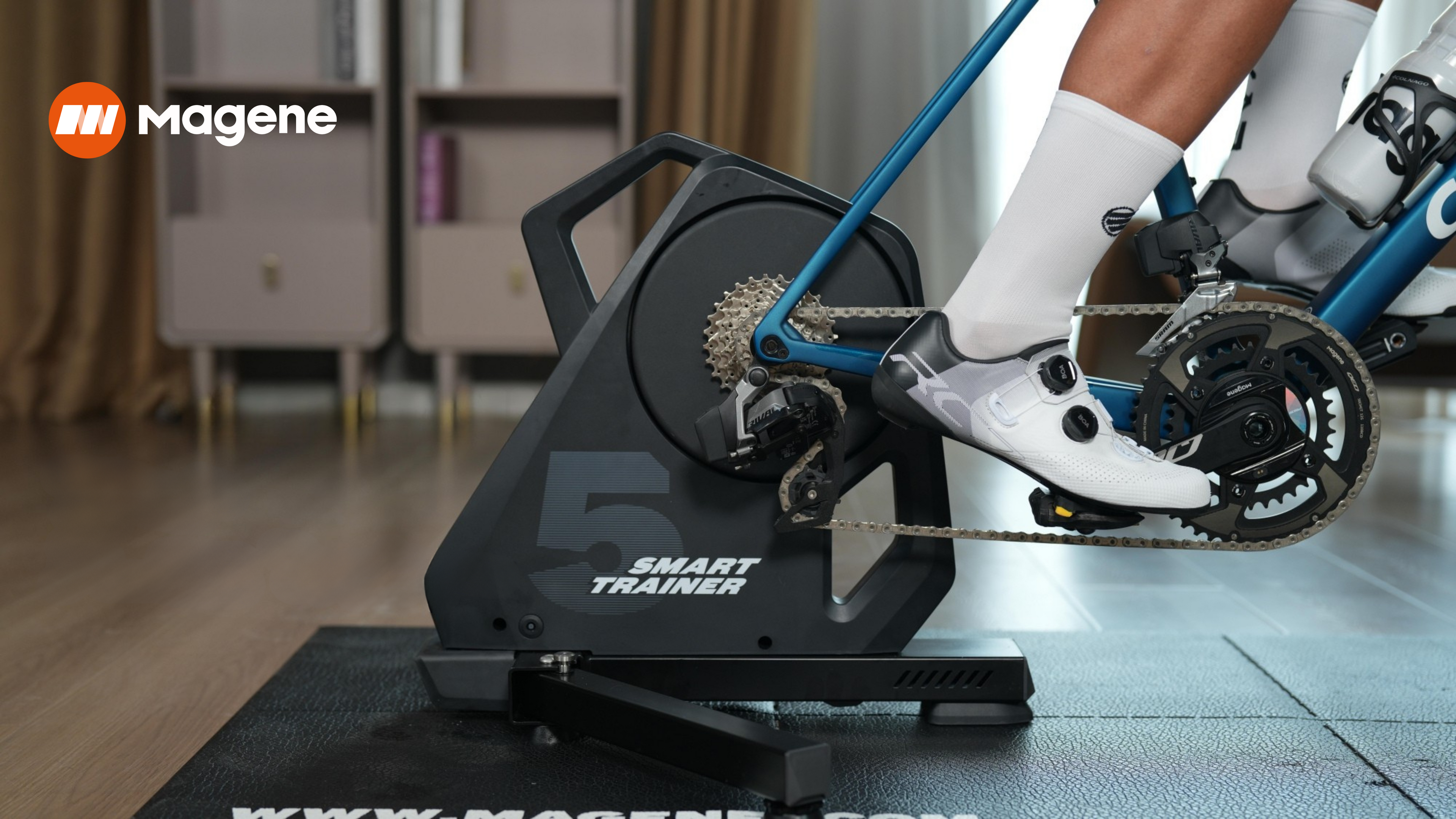 Magene T500 Smart Trainer – Direct drive indoor cycling trainer with auto-resistance, Bluetooth & ANT+ connectivity, compatible with Zwift & TrainerRoad.