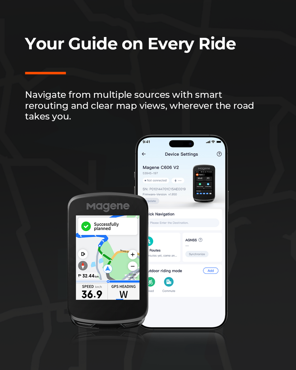 Magene C606 V2 Smart GPS Bike Computer