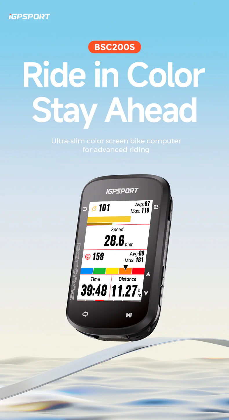 iGPSport BSC200S Ultra-slim Color Screen Bike Computer